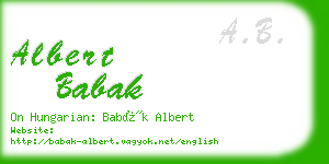 albert babak business card